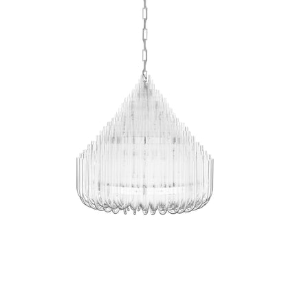 Doriocyn Sculpture Chandelier Hand Made Glass & Stainless Steel 34.6"D