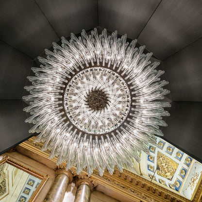 Doriocyn Sculpture Chandelier Hand Made Glass & Stainless Steel 34.6"D