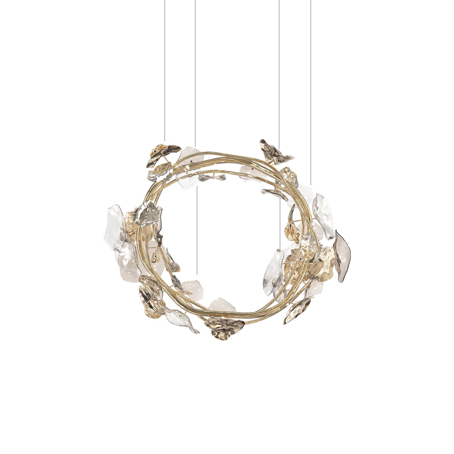 Galolix Chandelier Hand-blown Bohemian Crystal Glass & Metal 23.6"W x 21.6"D