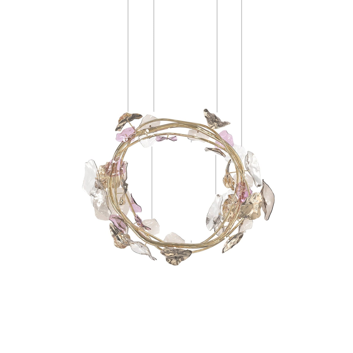 Galolix Chandelier Hand-blown Bohemian Crystal Glass & Metal 23.6"W x 21.6"D