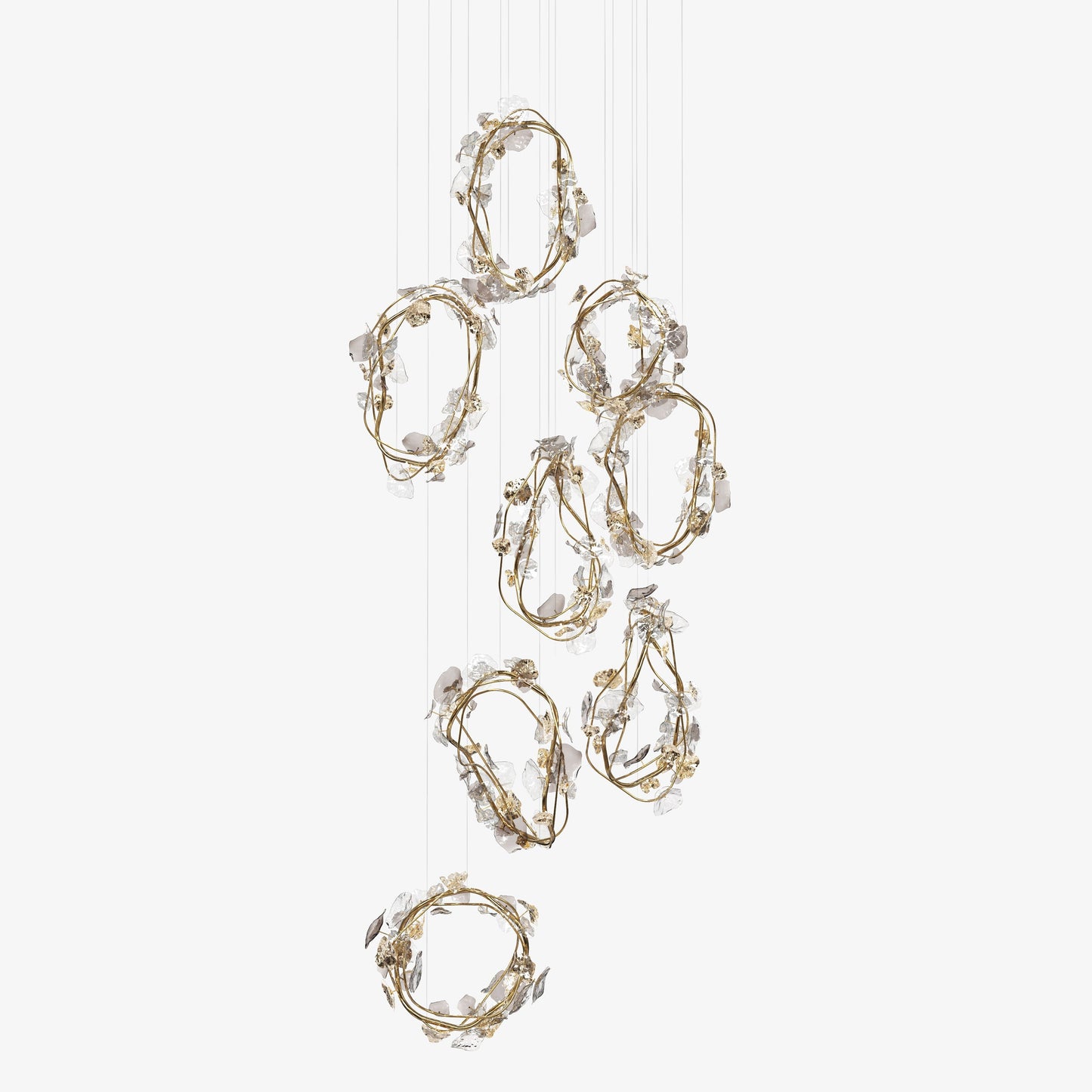 Galolix Chandelier Hand-blown Bohemian Crystal Glass & Metal 23.6"W x 21.6"D