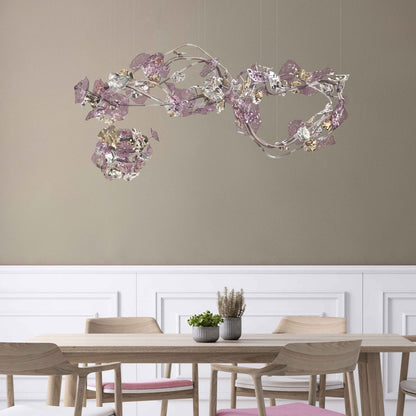 Galolix Chandelier Hand-blown Bohemian Crystal Glass & Metal 23.6"W x 21.6"D