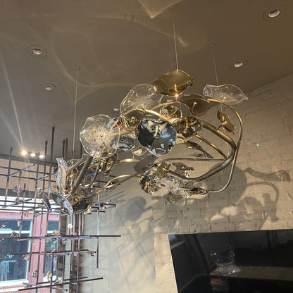 Galolix Oval Chandelier Hand-blown Bohemian Crystal Glass & Metal 59.1"W x 39.4"D