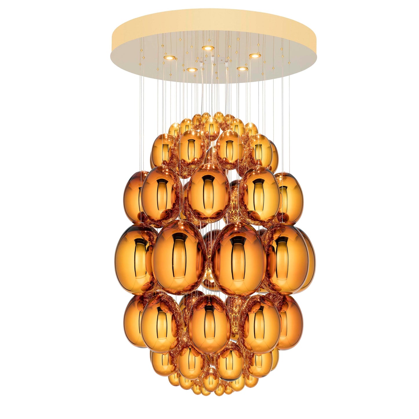 Ciroitor Sculpture Chandelier Hand Blown Glass & Stainless Steel 34.6"D