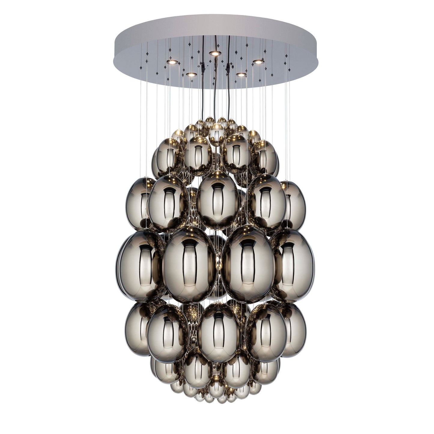 Ciroitor Sculpture Chandelier Hand Blown Glass & Stainless Steel 34.6"D