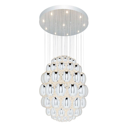 Ciroitor Sculpture Chandelier Hand Blown Glass & Stainless Steel 34.6"D