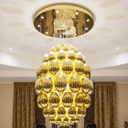 Ciroitor Sculpture Chandelier Hand Blown Glass & Stainless Steel 34.6"D