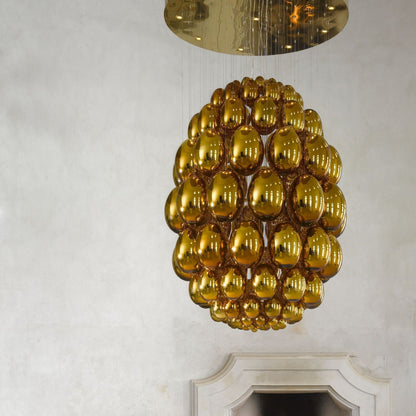 Ciroitor Sculpture Chandelier Hand Blown Glass & Stainless Steel 34.6"D