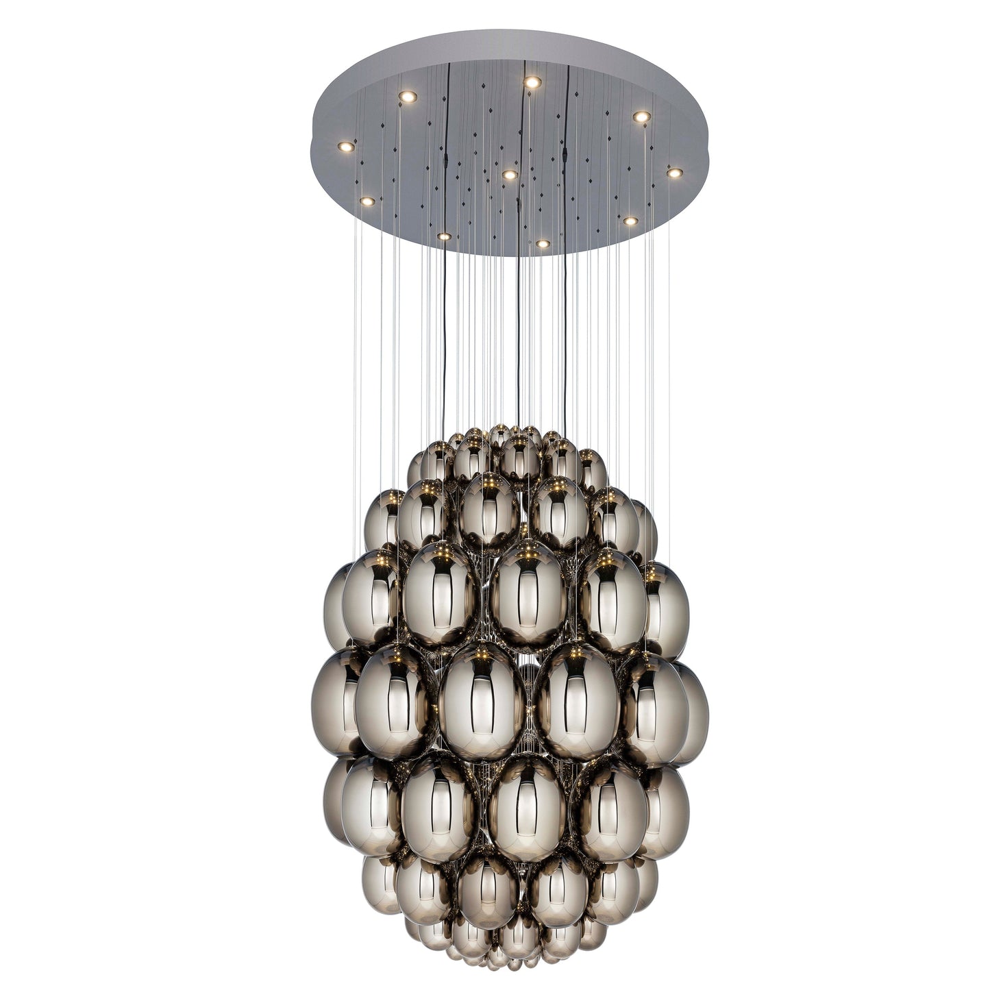 Ciroitor Sculpture Chandelier Hand Blown Glass & Stainless Steel 34.6"D