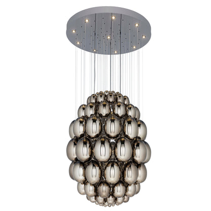 Ciroitor Sculpture Chandelier Hand Blown Glass & Stainless Steel 34.6"D