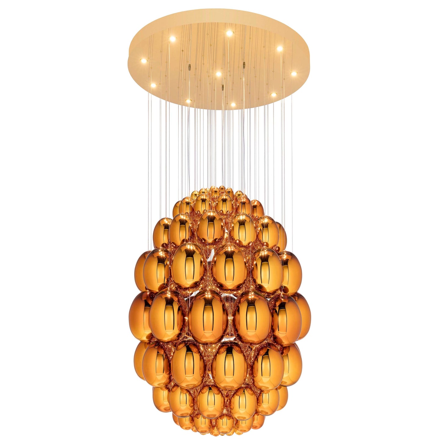 Ciroitor Sculpture Chandelier Hand Blown Glass & Stainless Steel 34.6"D