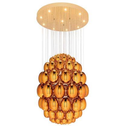 Ciroitor Sculpture Chandelier Hand Blown Glass & Stainless Steel 34.6"D