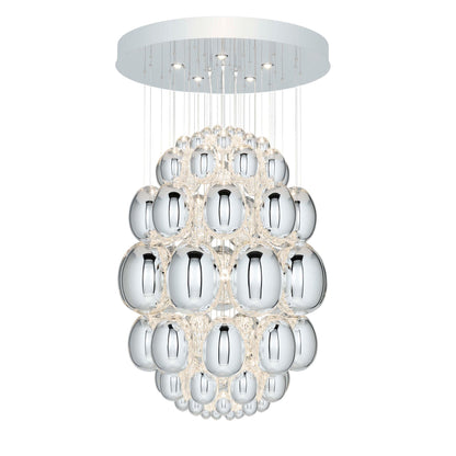 Ciroitor Sculpture Chandelier Hand Blown Glass & Stainless Steel 34.6"D