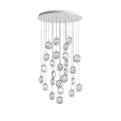 Calalen Round LED Chandelier Pressed Glass & Metal 12.8"D