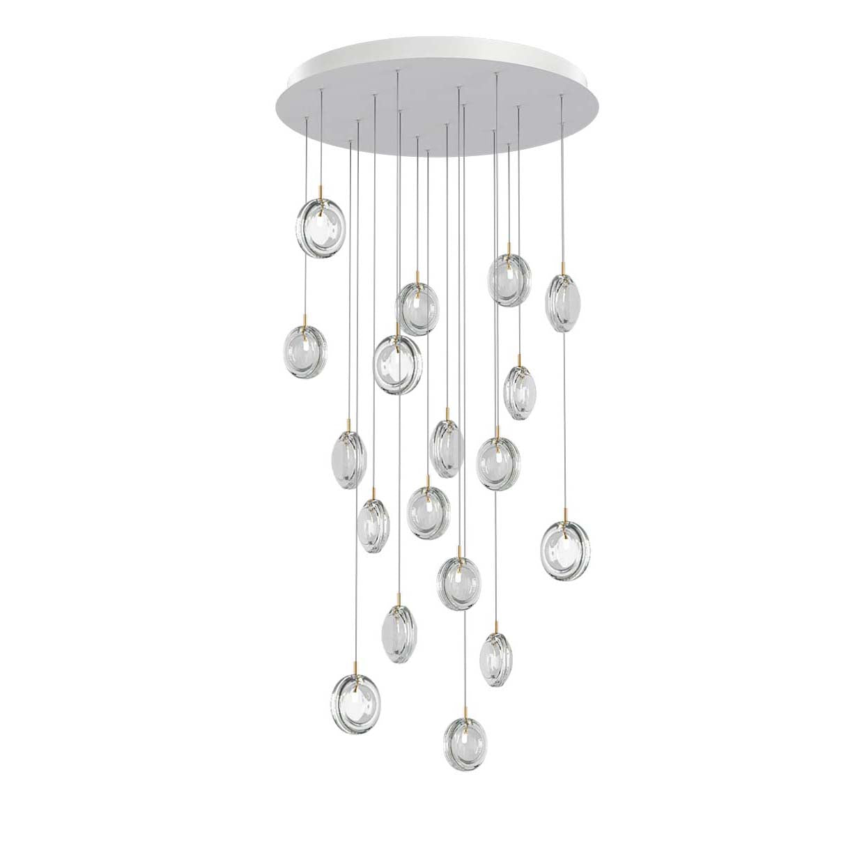 Calalen Round LED Chandelier Pressed Glass & Metal 12.8"D
