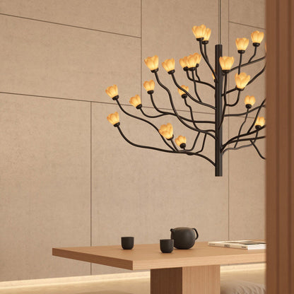 Zenelora LED Chandelier Porcelain & Aluminum 55"D