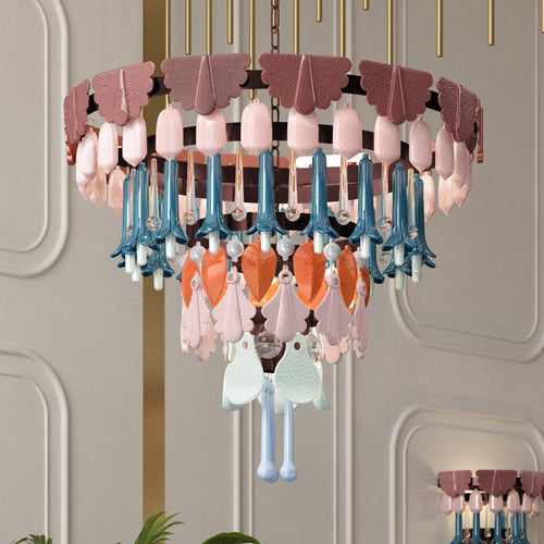 Lunovia Chandelier Glass & Porcelain & Metal