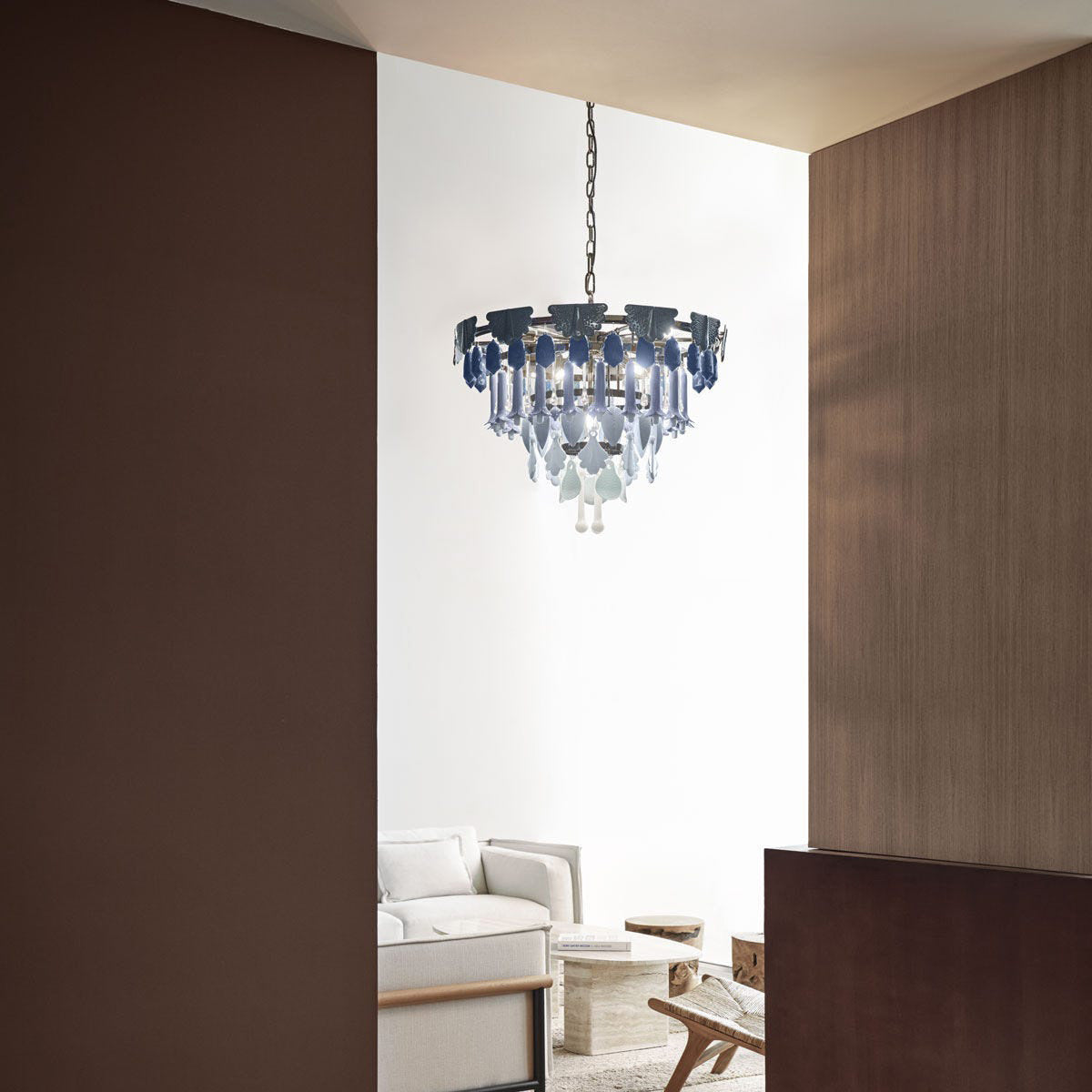 Lunovia Chandelier Glass & Porcelain & Metal
