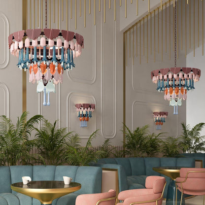 Lunovia Chandelier Glass & Porcelain & Metal