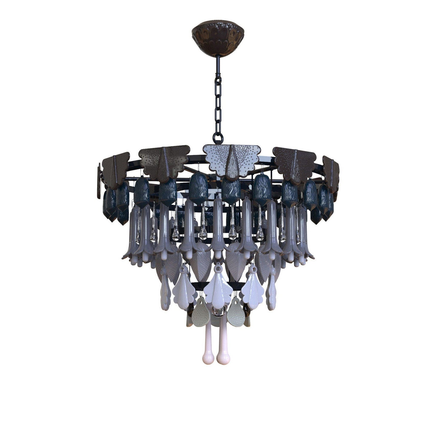 Lunovia Chandelier Glass & Porcelain & Metal