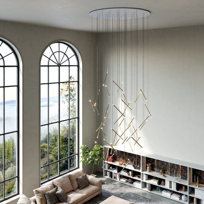 Norocyn Nano Duo Multi-Light Round Chandelier Aluminum & Steel