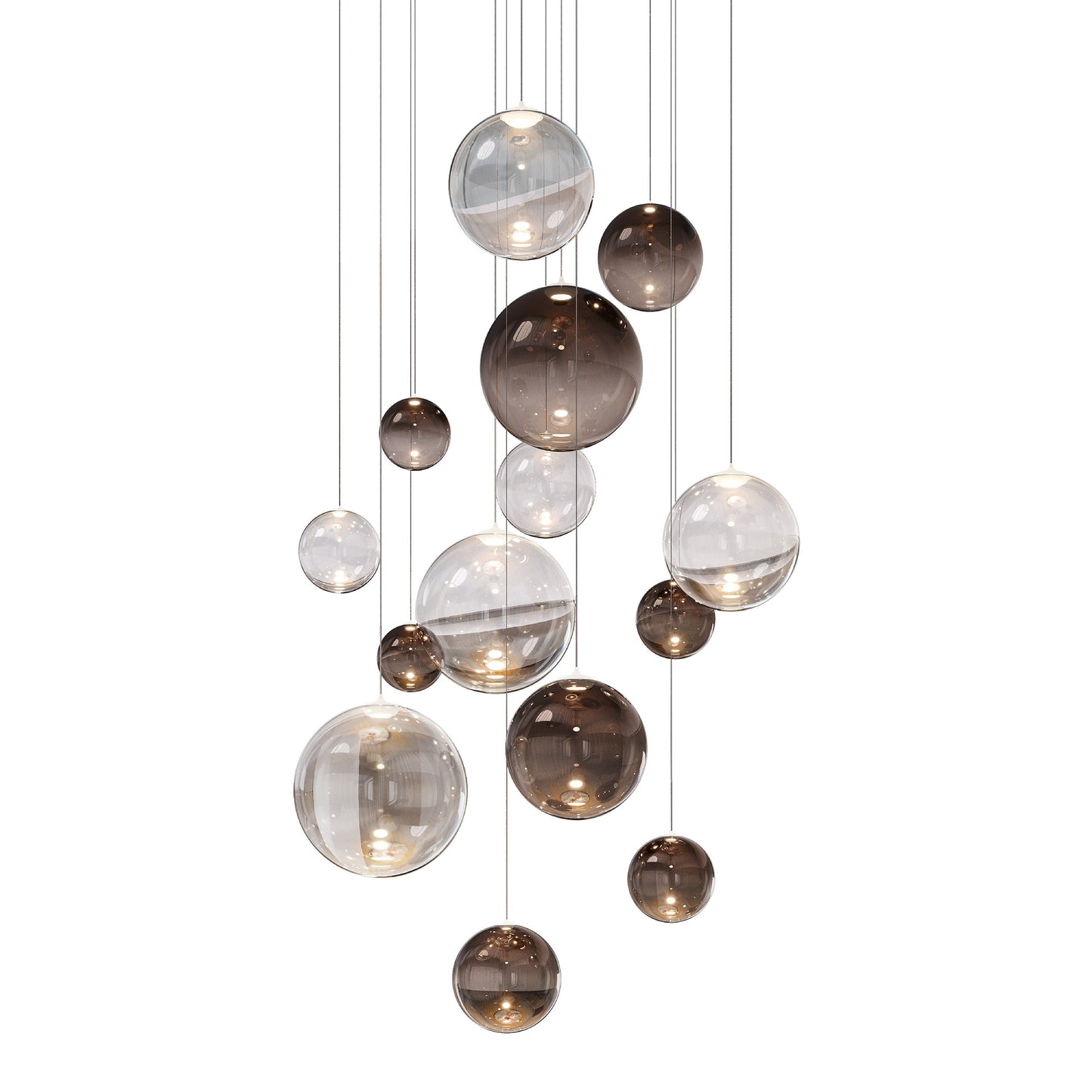 Aviulora Solo Multi-Light Round Chandelier Blown Glass & Steel