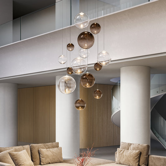 Aviulora Solo Multi-Light Round Chandelier Blown Glass & Steel