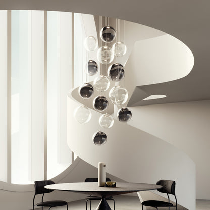 Aviulora Solo Multi-Light Round Chandelier Blown Glass & Steel