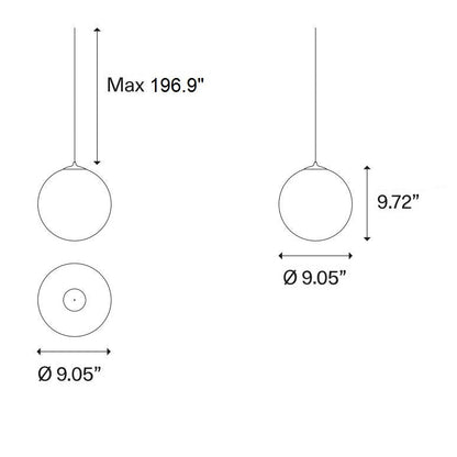 Aviulora Solo Multi-Light Round Chandelier Blown Glass & Steel