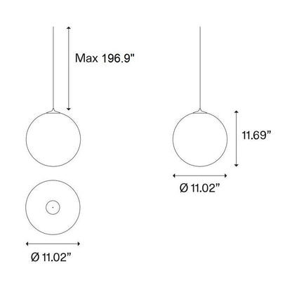 Aviulora Solo Multi-Light Round Chandelier Blown Glass & Steel