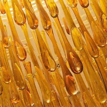 long amber murao glass drop chandelier