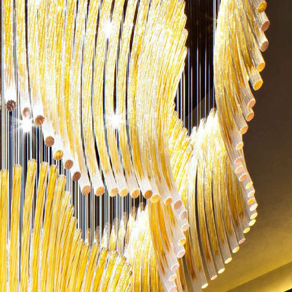long stair crystal chandelier