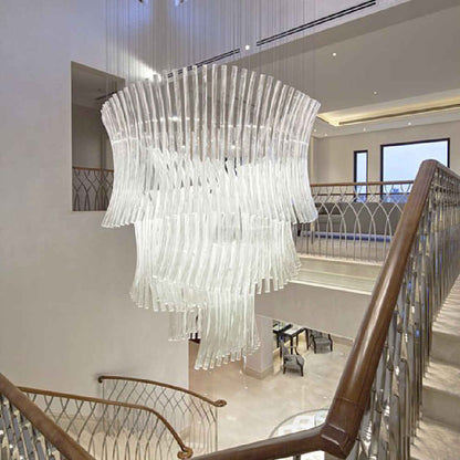 long stair crystal chandelier