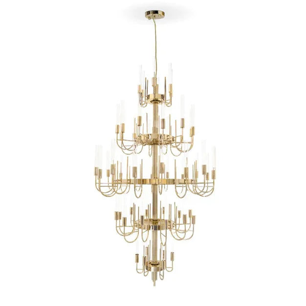 Luxury 5-Tier Crystal Rods Luxury Gala Chandelier