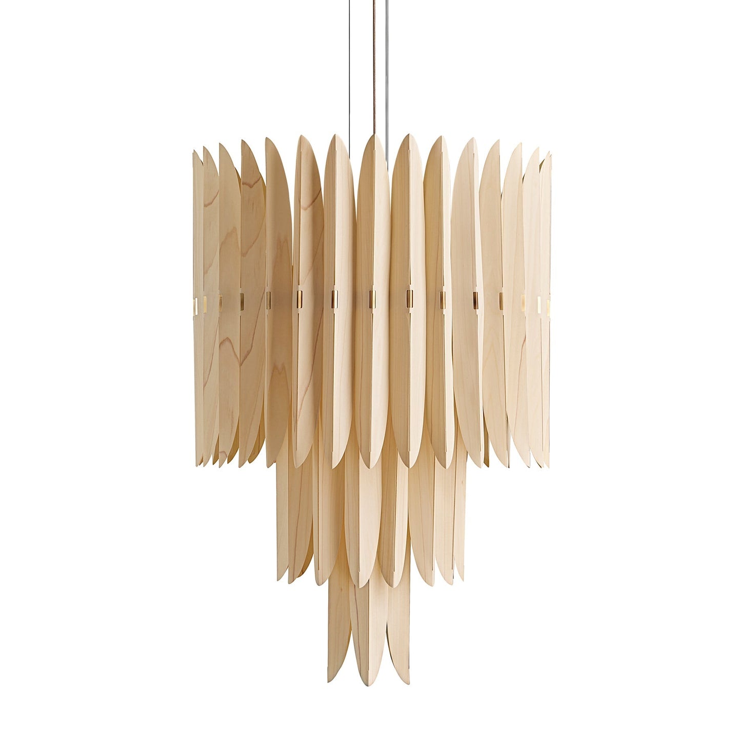 Kaioumond Chandelier Wood Veneer & Metal 34"D