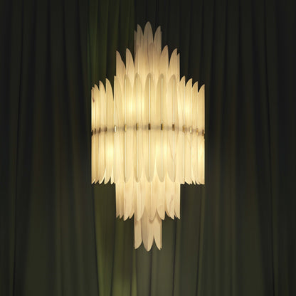 Kaioumond Chandelier Wood Veneer & Metal 34"D