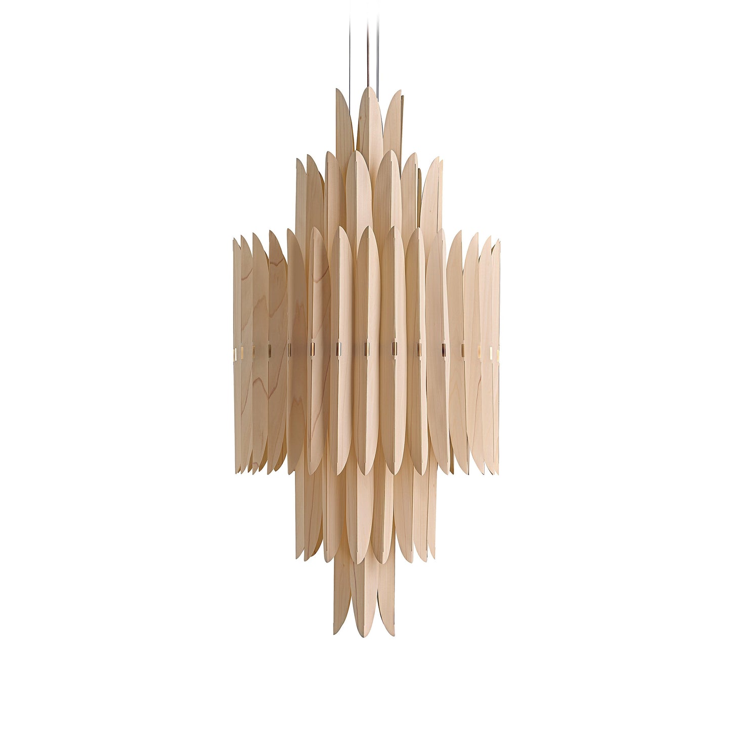 Kaioumond Chandelier Wood Veneer & Metal 34"D