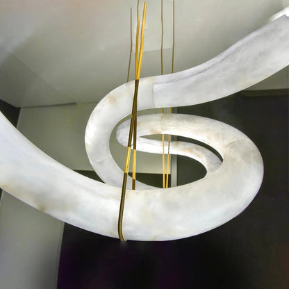 Glacera Designer Inspired Alabaster Chandelier Light For Living Room 35'' 55'' 56'' 70'' 96''W