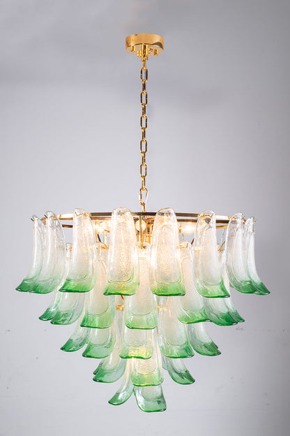 Murano Glass Mid Century Petal Chandelier