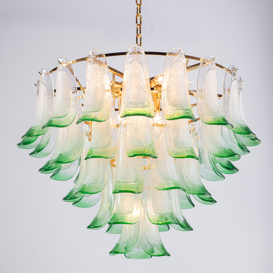 Murano Glass Mid Century Petal Chandelier
