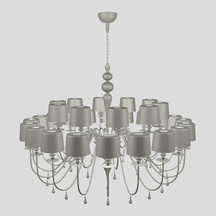 Elaelune S20 Chandelier Resin & Polyurethane Structure. Aluminum Lamp Shades 106.3"D