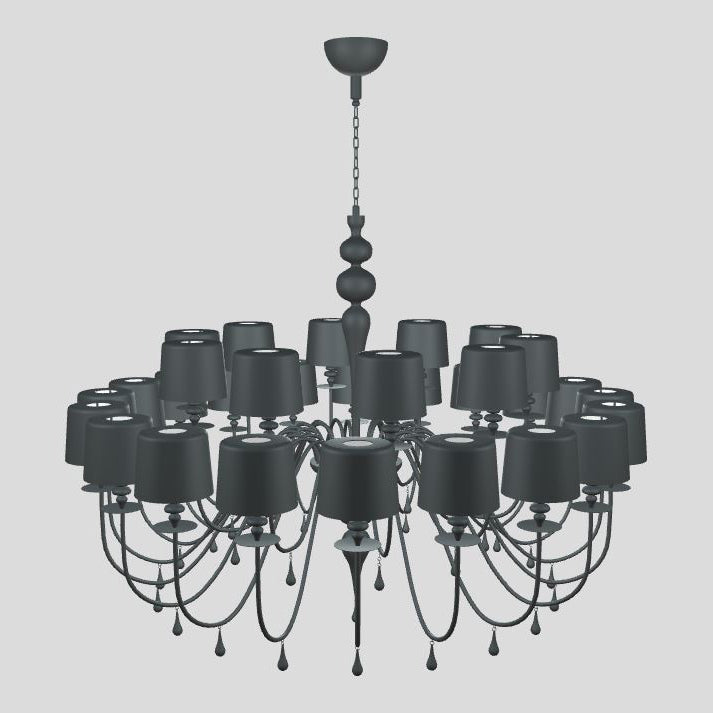 Elaelune S20 Chandelier Resin & Polyurethane Structure. Aluminum Lamp Shades 106.3"D