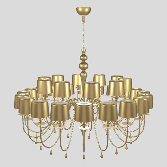 Elaelune S20 Chandelier Resin & Polyurethane Structure. Aluminum Lamp Shades 106.3"D