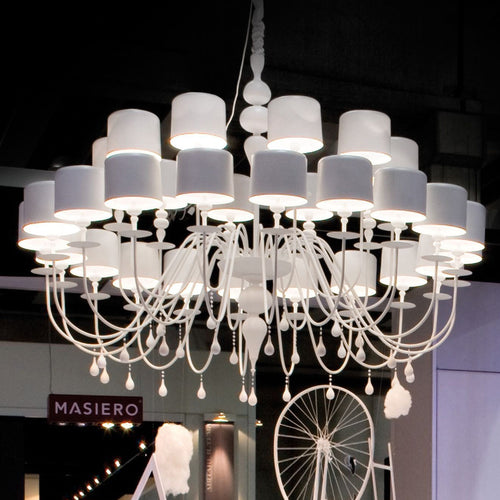 Elaelune S20 Chandelier Resin & Polyurethane Structure. Aluminum Lamp Shades 106.3"D