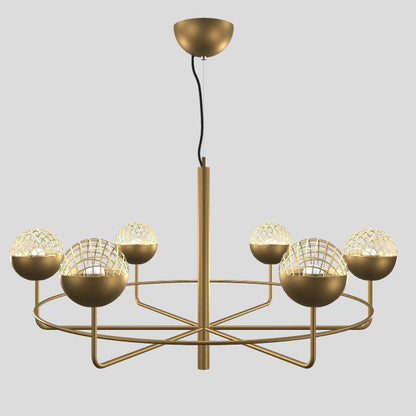 Arivra Round LED Chandelier Painted Metal Structure & Metal Mesh Diffusers 37.8"D
