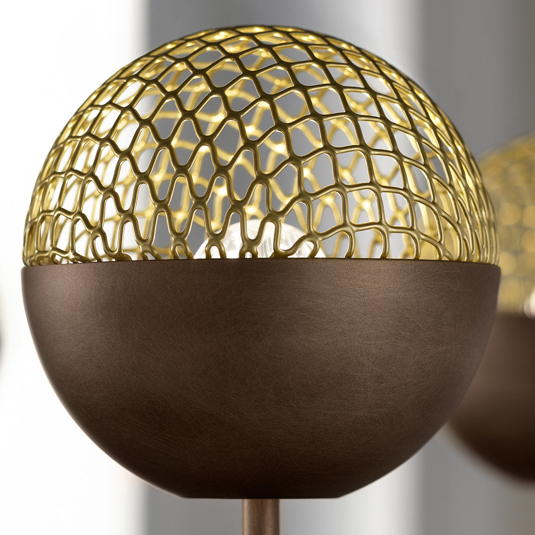 Arivra Round LED Chandelier Painted Metal Structure & Metal Mesh Diffusers 37.8"D