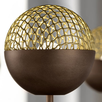 Arivra Round LED Chandelier Painted Metal Structure & Metal Mesh Diffusers 37.8"D