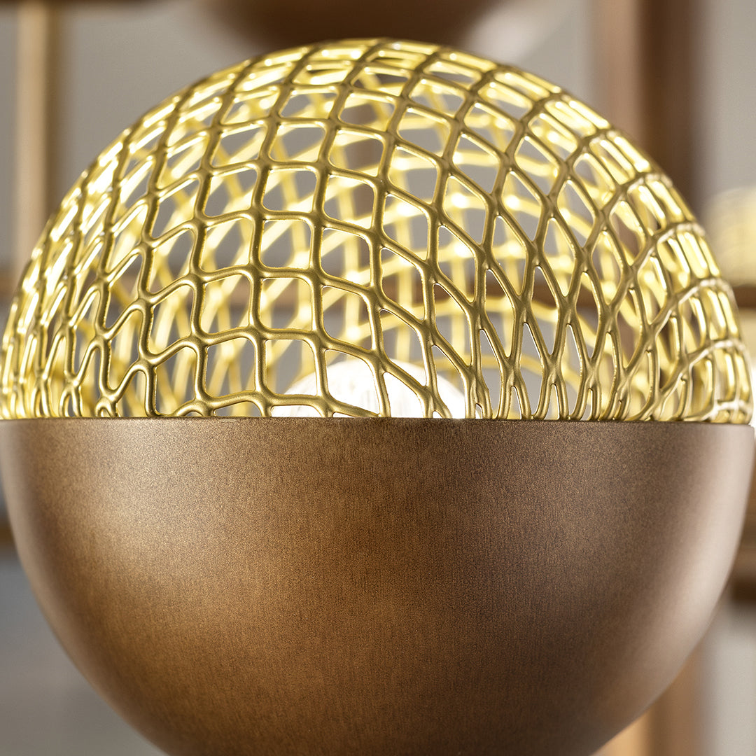 Arivra Round LED Chandelier Painted Metal Structure & Metal Mesh Diffusers 37.8"D