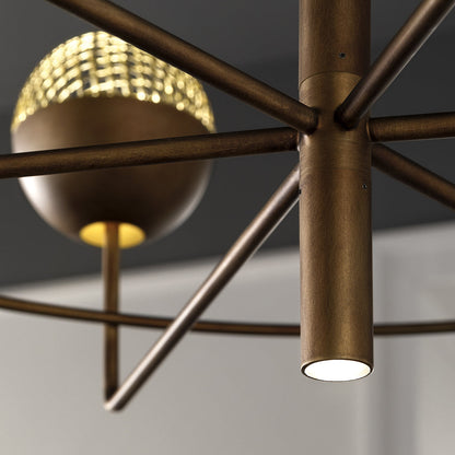 Arivra Round LED Chandelier Painted Metal Structure & Metal Mesh Diffusers 37.8"D