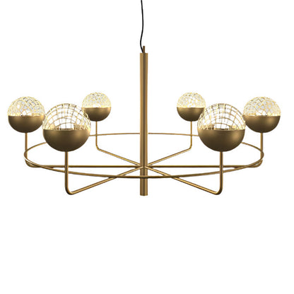 Arivra Round LED Chandelier Painted Metal Structure & Metal Mesh Diffusers 37.8"D